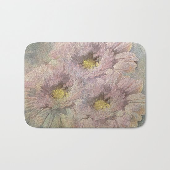 Soft Painted Daisies Abstract Bath Mat