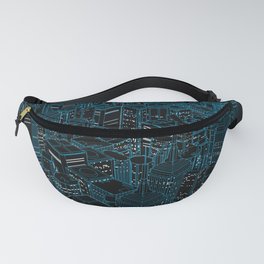 Night light city / Lineart city in blue Fanny Pack