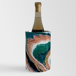 Green and Gold Geode Wine Chiller