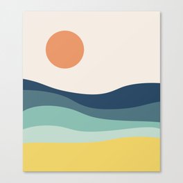 Abstract landscape with sea and sun Canvas Print