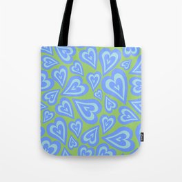 Retro Swirl Love - Green blue Tote Bag