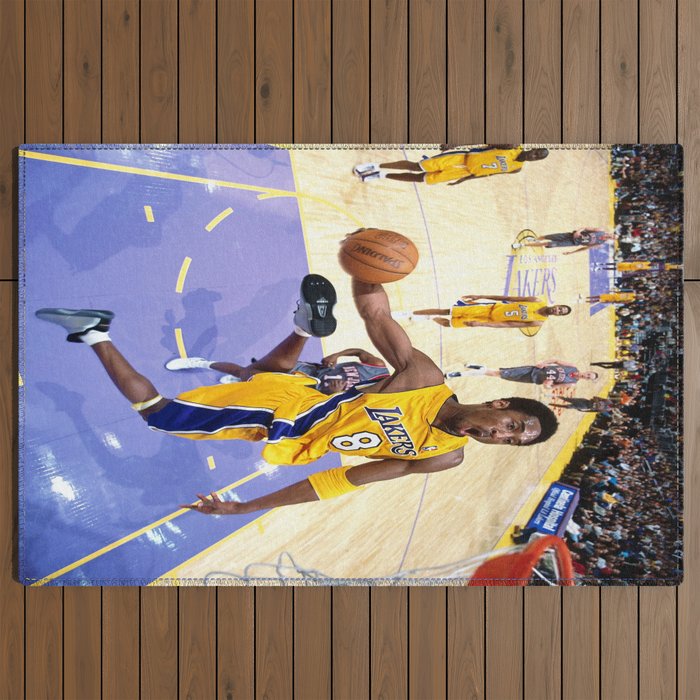 K.B, Kobe#Bryant Dunks Basketball Sports Poster Poster Framed Canvas by  daidocas