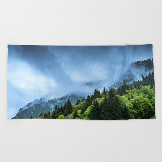Landscape fog #society6 Beach Towel