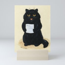 Home Sweet Home Cat - Louis Wain Mini Art Print