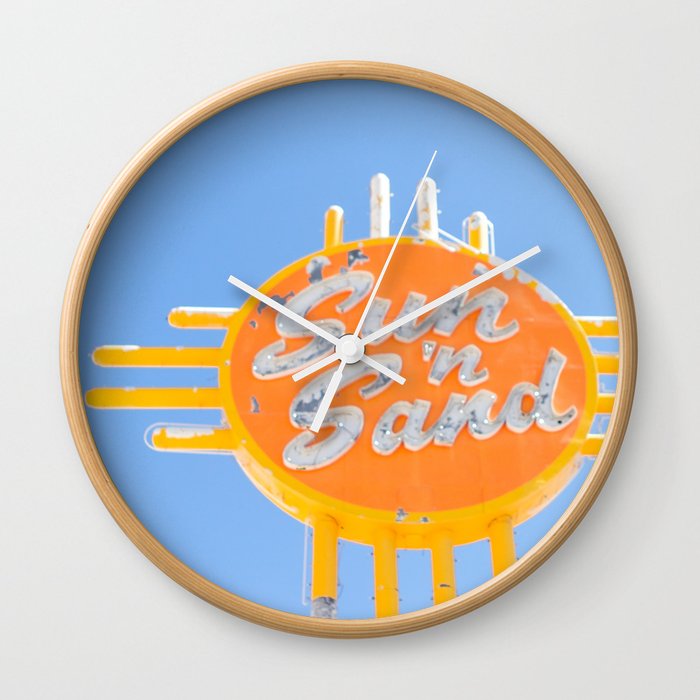 Sun n Sand Motel - Route 66 Travel Photography Wall Clock