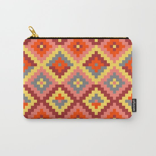 Aztec pattern - brown, rose, yellow Carry-All Pouch