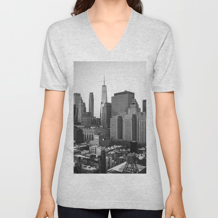 New York City | Black and White NYC | Photography V Neck T Shirt