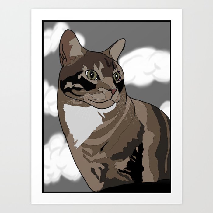 Cat in the Clouds Art Print