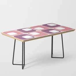 Mid Century Modern Pink Squares | Round | Retro  Coffee Table