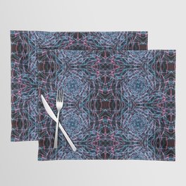 Liquid Light Series 77 ~ Blue & Red Abstract Fractal Pattern Placemat