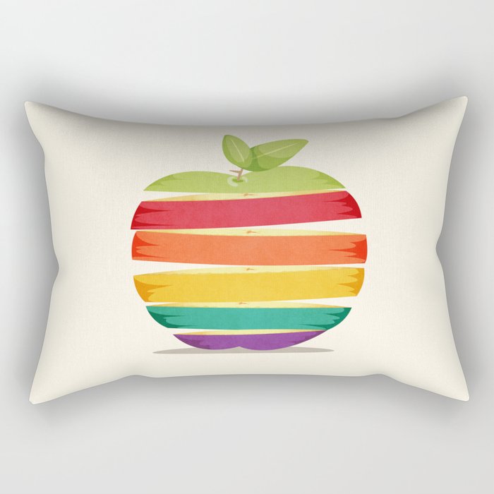 Rainbow Apple Rectangular Pillow