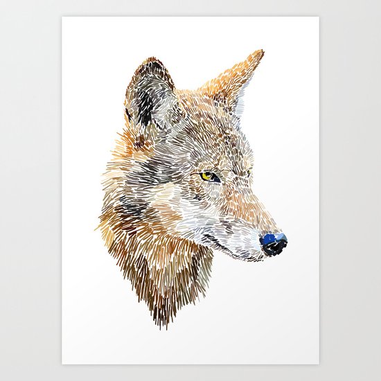 Wolf Head 2 Art Print