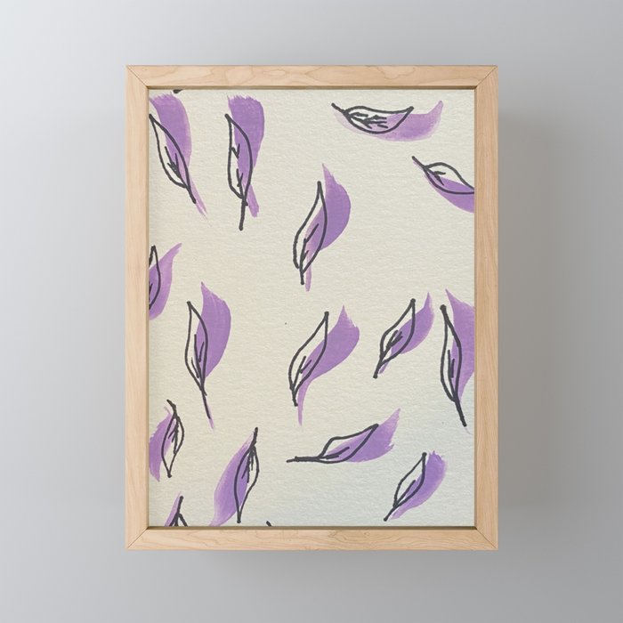purple leaves  Framed Mini Art Print