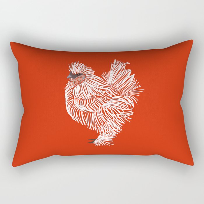 Fluffy White Chicken  Rectangular Pillow