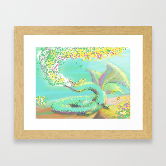 Flower Dragon Framed Art Print