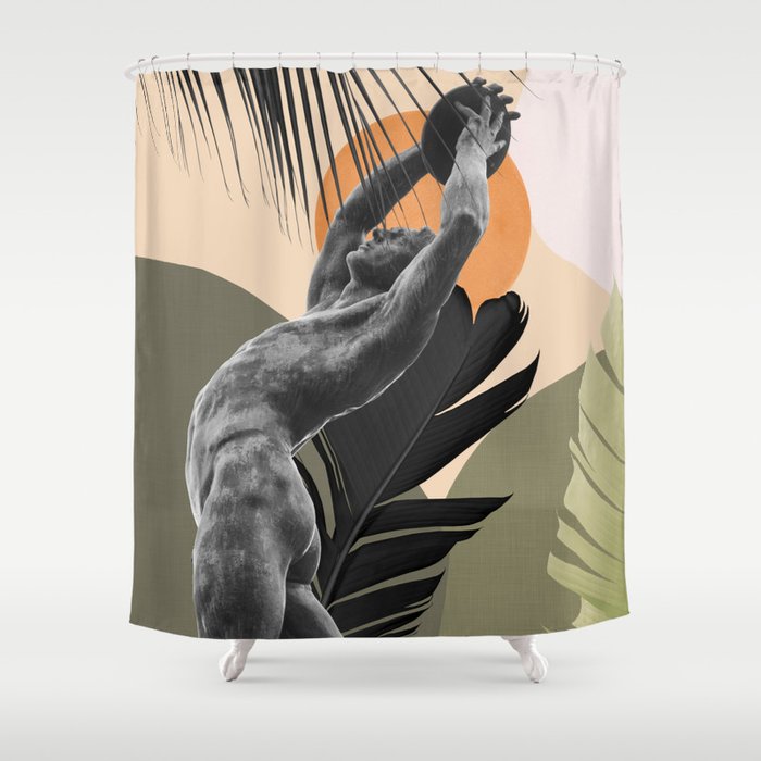 Olympic Discus Thrower Abstract Finesse #1 #wall #art #society6 Shower Curtain