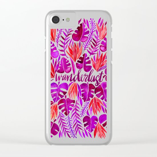 Tropical Wanderlust – Magenta Palette Clear iPhone Case