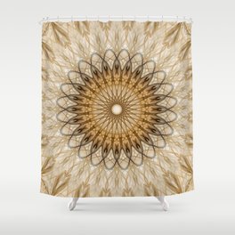Pretty golden and beige mandala Shower Curtain
