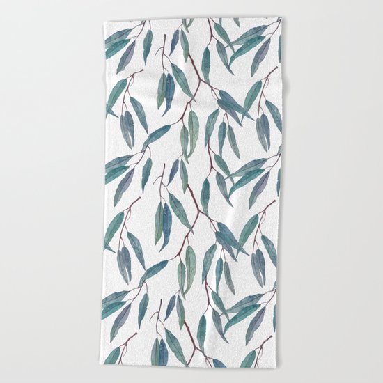 Eucalyptus leaves Beach Towel