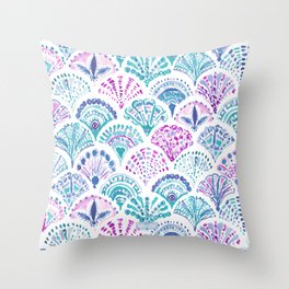 SHELL OUT Boho Mermaid Scales Throw Pillow