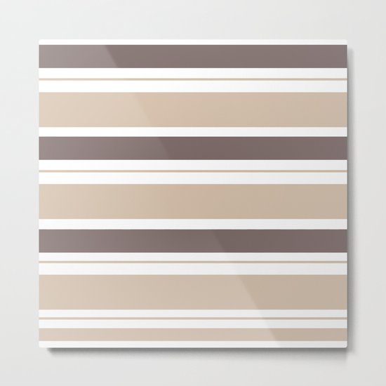 Caffeinated Tones Horizontal Striped Metal Print