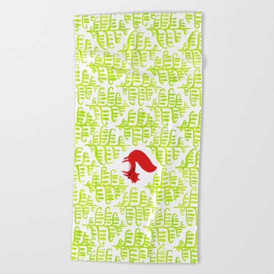 Damask forest pattern Beach Towel
