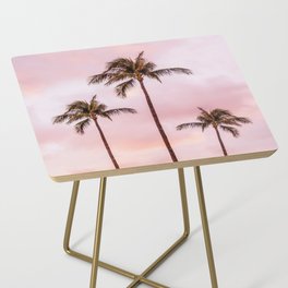 Side Table By Wildhood Society6 Palm Tree Photography Landscape Sunset Unicorn Clouds Blush Millennial Pink Side Table