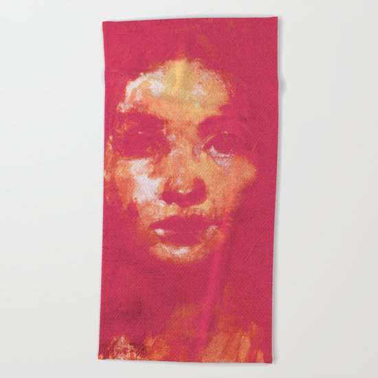 Colorful Woman 3 Beach Towel