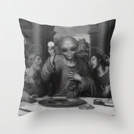 Alien Jesus Throw Pillow