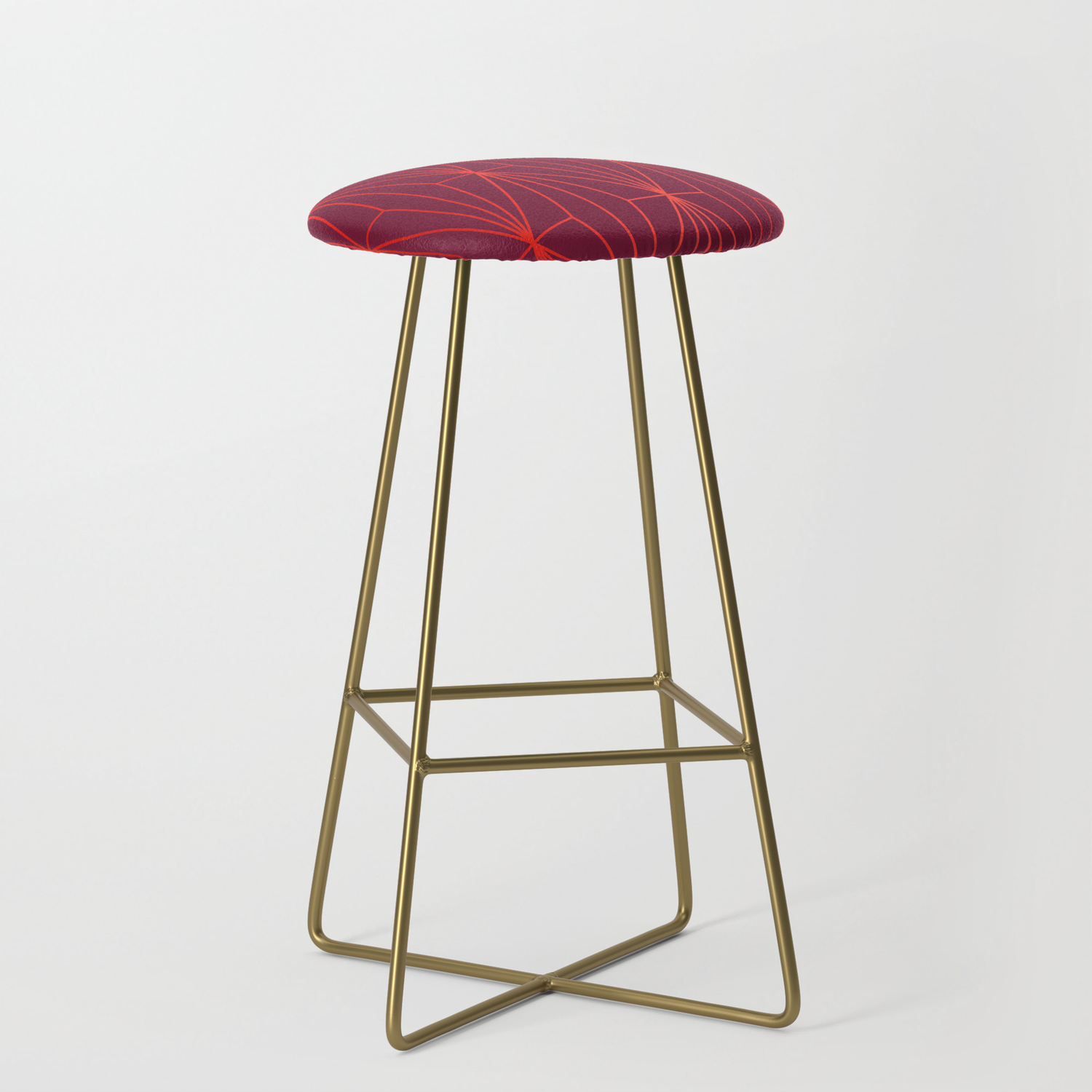 Tangerine Bar Stools, Elegant Beed Red Tangerine Pattern Bar Stool By Piaschneider Society6