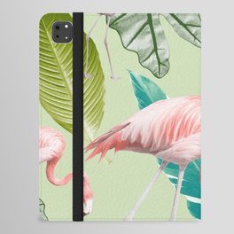 Pastel Flamingo Oasis #1 #tropical #wall #art #society6 iPad Folio Case
