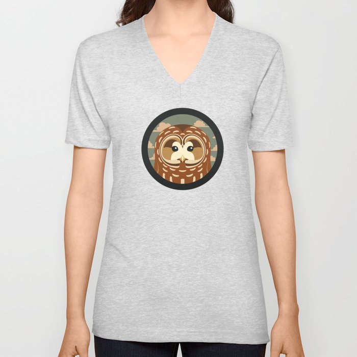 Barred Owl V Neck T Shirt