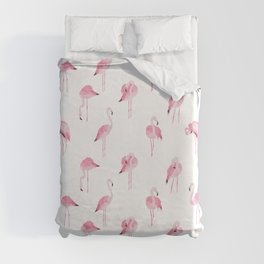 pink flamingo print Duvet Cover