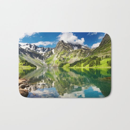 Mountain reflection #lake Bath Mat