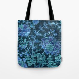 Weathered Florals - Flowers - Denim  Tote Bag