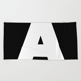 A (White & Black Letter) Beach Towel