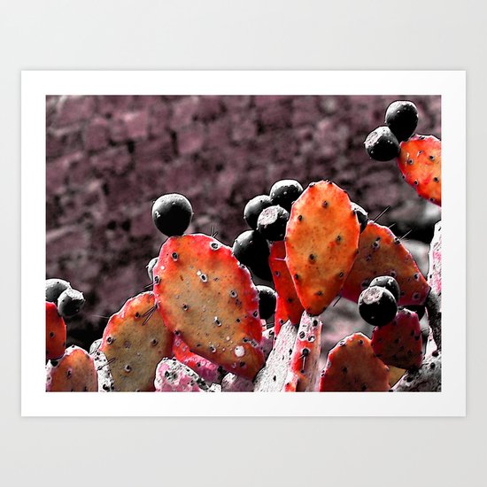 Cactus-Orange Art Print