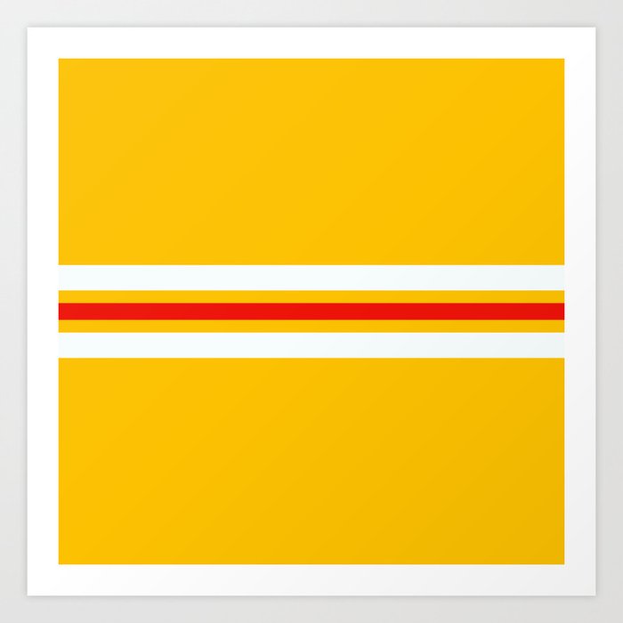 Naotsune - Classic Retro Stripes on Yellow Art Print