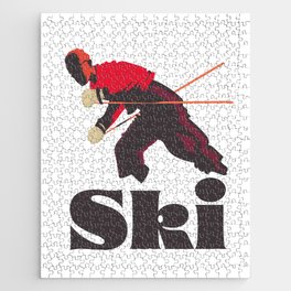 Retro Skiing poster  Jigsaw Puzzle