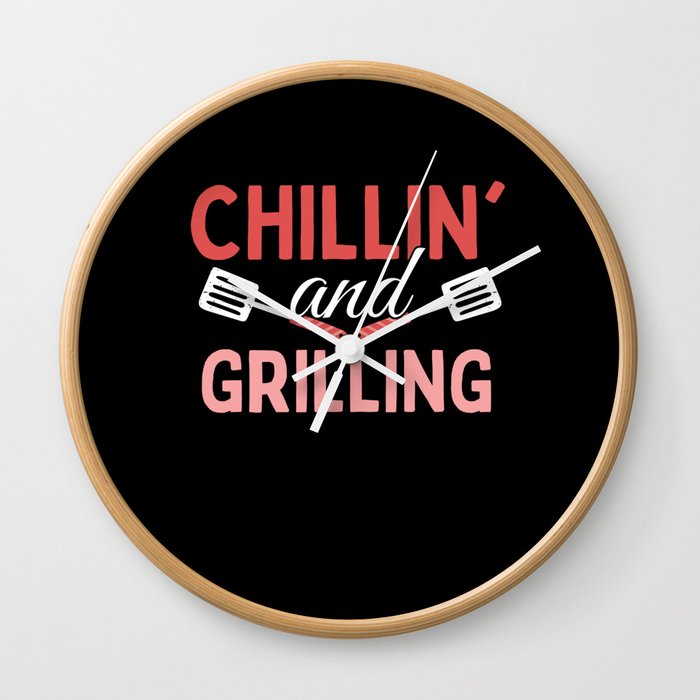 Chilling And Grilling - Grill BBQ Wall Clock