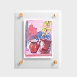 Pink Twilight Pitcher and Plant Floating Acrylic Print