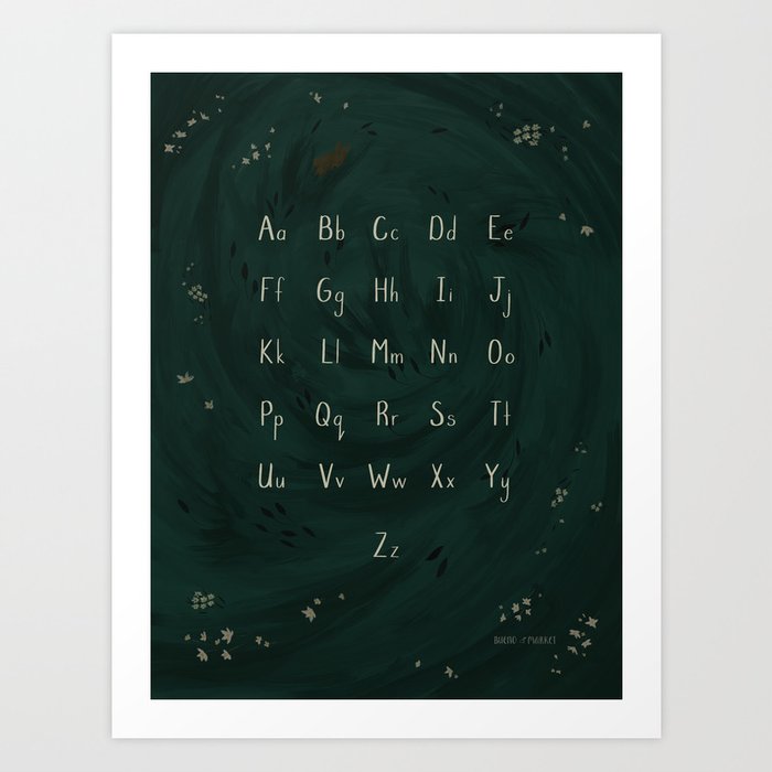 Sleepy Meadow Printed Alphabet Art Print