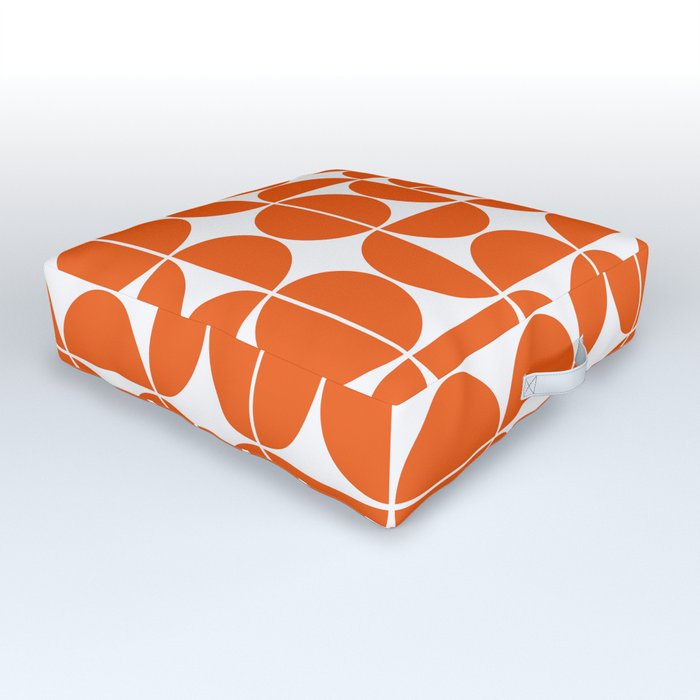 Mid Century Modern Geometric 04 Orange Outdoor Floor Cushion | Graphic-design, Digital, Pattern, Pop-art, Midcentury, Mid-century, Modern, Geometric, Shapes, Orange