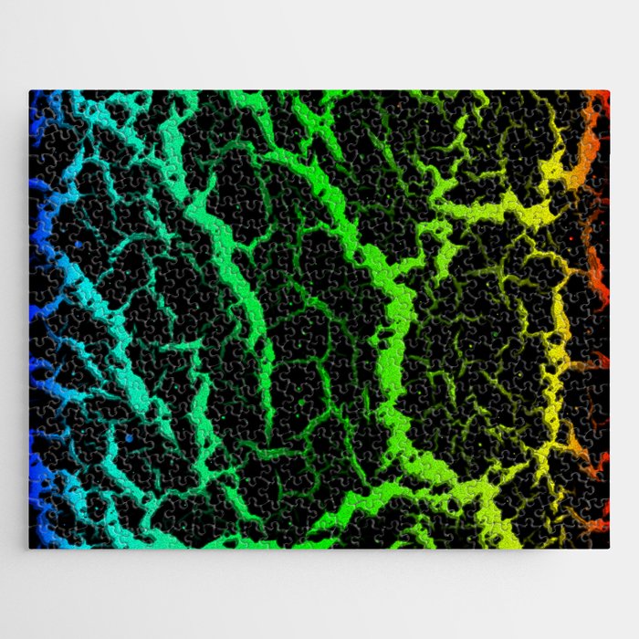 Cracked Space Lava - Rainbow BCGYR Jigsaw Puzzle
