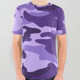 Camouflage Pattern Purple Colours All Over Graphic Tee