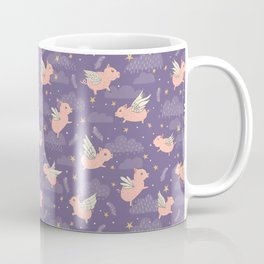 When Pigs Fly on Purple Coffee Mug