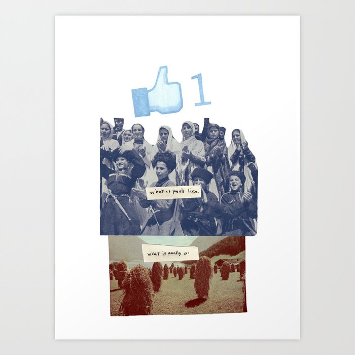 Facebook Collage Art Print