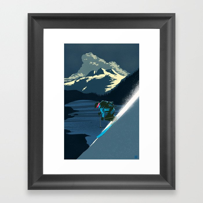 Retro Revelstoke ski poster Framed Art Print