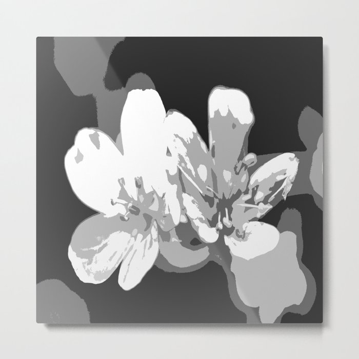 Retro Flowers in Black and White #decor #society6 #buyart Metal Print