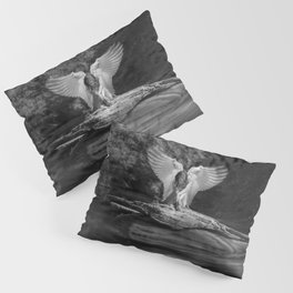 Fallen angel female figurative angelic nude beautiful black and white art photograph - photography - photographs Pillow Sham
